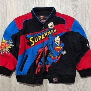 Superhero Kids Jacket with Red, Blue, and Black Design
